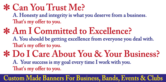 Graphic illustrating dependable custom vinyl and fabric banner printing