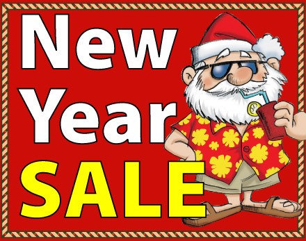 The New Year Sale Banner Carries Your Promo Christmas thru to The New Year